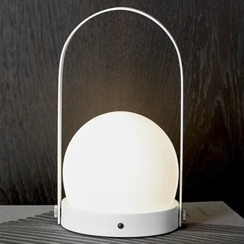 

Nordic desk lamp modern art bedside bedroom study designer model room rechargeable portable lamp