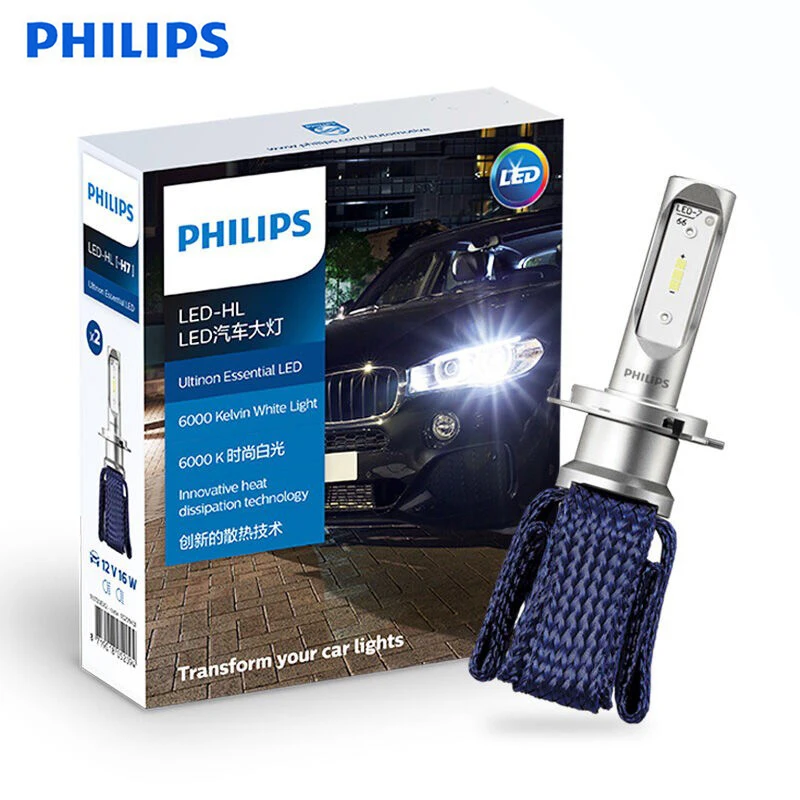 Philips Ultinon – phare de voiture essentiel H7 6000K, lumière blanche  brillante 11972UE, ampoule automobile, chaleur innovante, Original