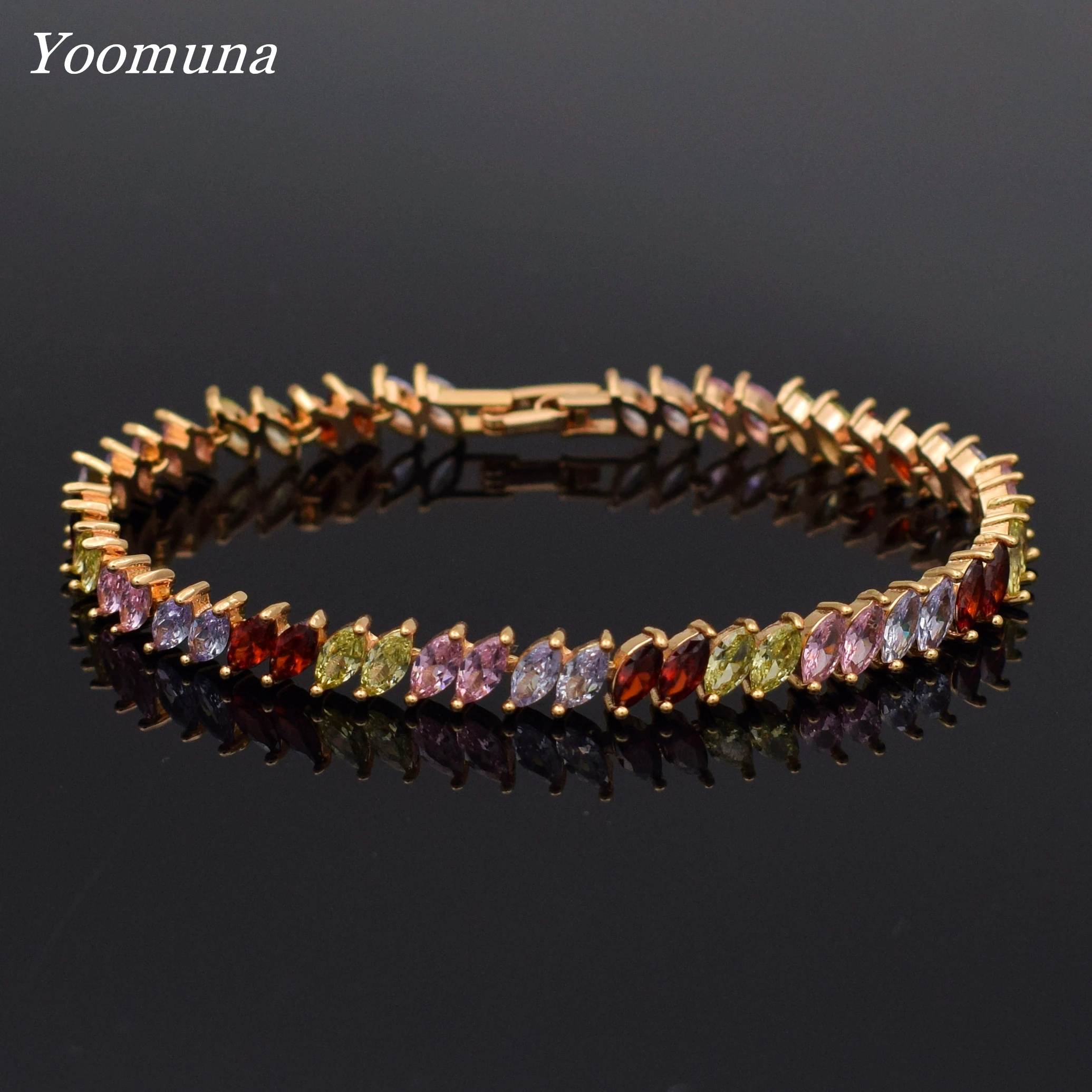 

2019 New Fashion Women's Jewelry Gorgeous Silver Leaves Cubic Zircon for women charm Crystal Wedding Bracelet