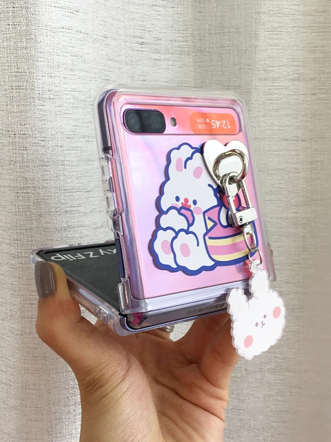 Cute Cartoon Rabbit Pattern Folding Phone Case For Samsung Galaxy Z Flip  Smart Cover For Samsung F7000 F7070 Galaxy Flip - Mobile Phone Cases &  Covers - AliExpress