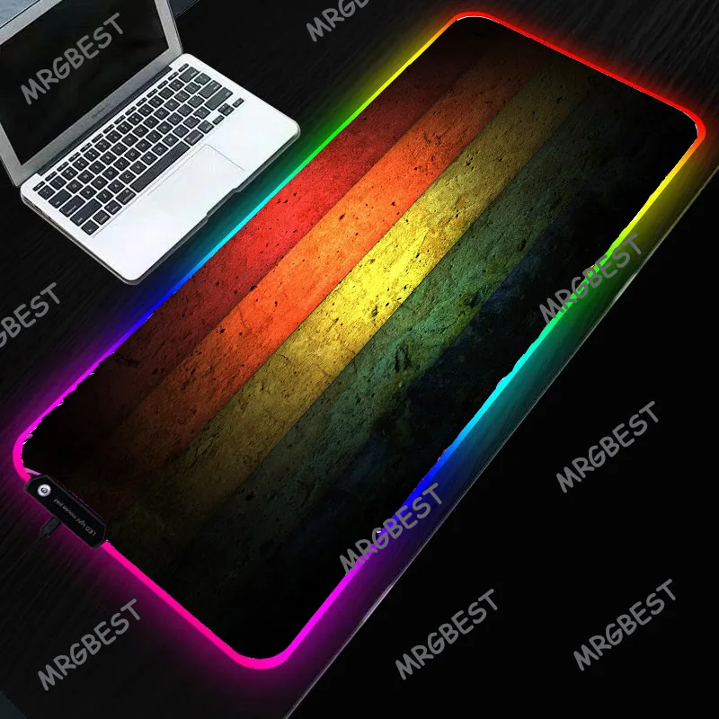 Игровой коврик для мыши геймер RGB большой ноутбук простой фон XXL Подсветка Коврик