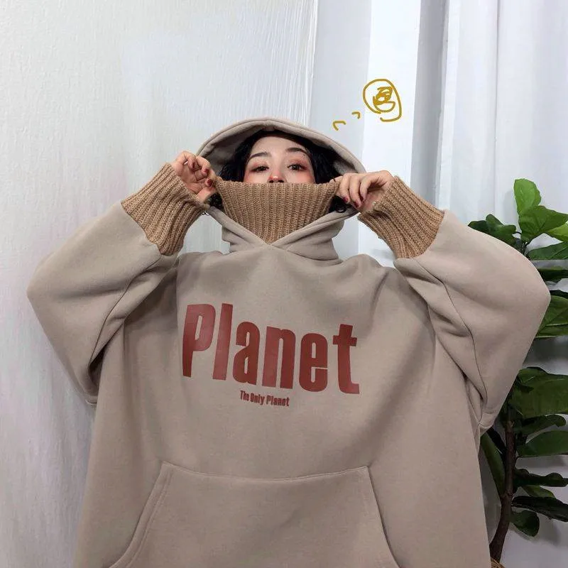 Women Hoodies Spring Harajuku Printed Loose Long Sleeve Hoodies Sweatshirts Fashion Women Girls Sweatshirt Oversized Vintage Sty