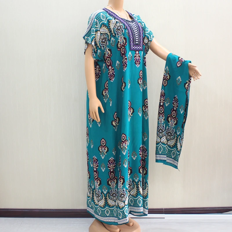 Dashikiage африканские Дашики модные поступления элегантные аппликации зеленый Чистый хлопок африканские длинные платья