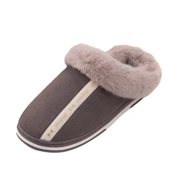 

Men's Large Size Indoor Slippers Soft Plush Home Slipper Anti-slip Big Size Warm Faux Fur House Floor Shoes Bedroom Slides A50