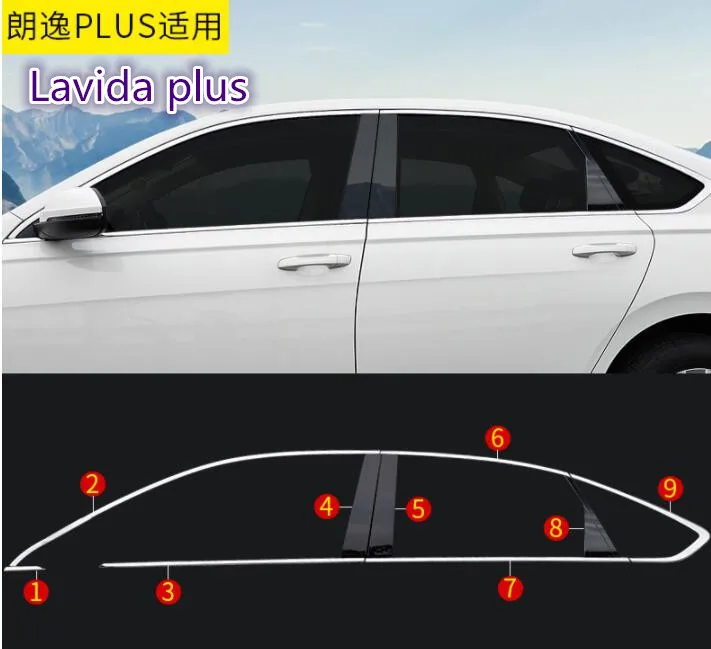 Обшивка окна подходит только для Volkswagen 18 абсолютно новая Lavida plus Специальная декоративная модификация для нержавеющей стали