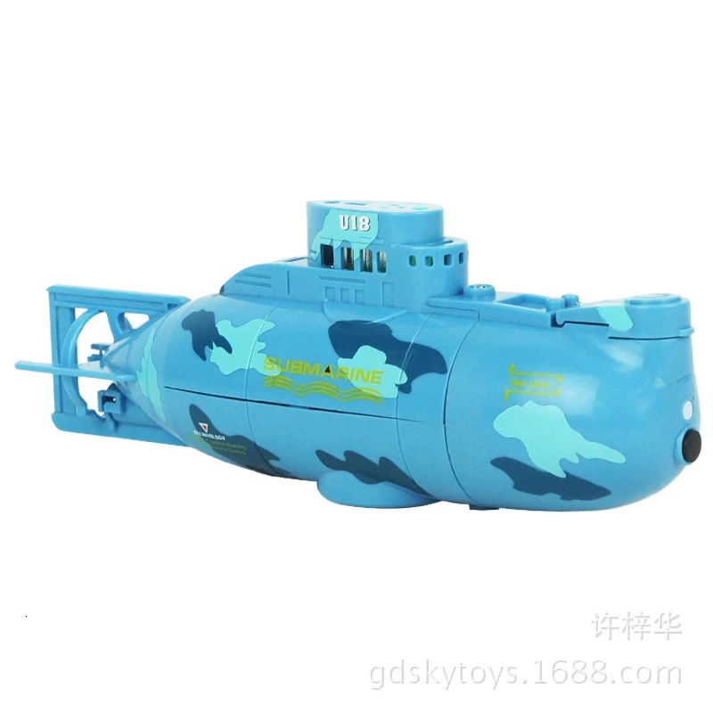 Создание игрушек 3311 6CH скорость Радио пульт дистанционного управления подводная лодка электрическая мини RC Подводная лодка дети игрушки - Цвет: Blue