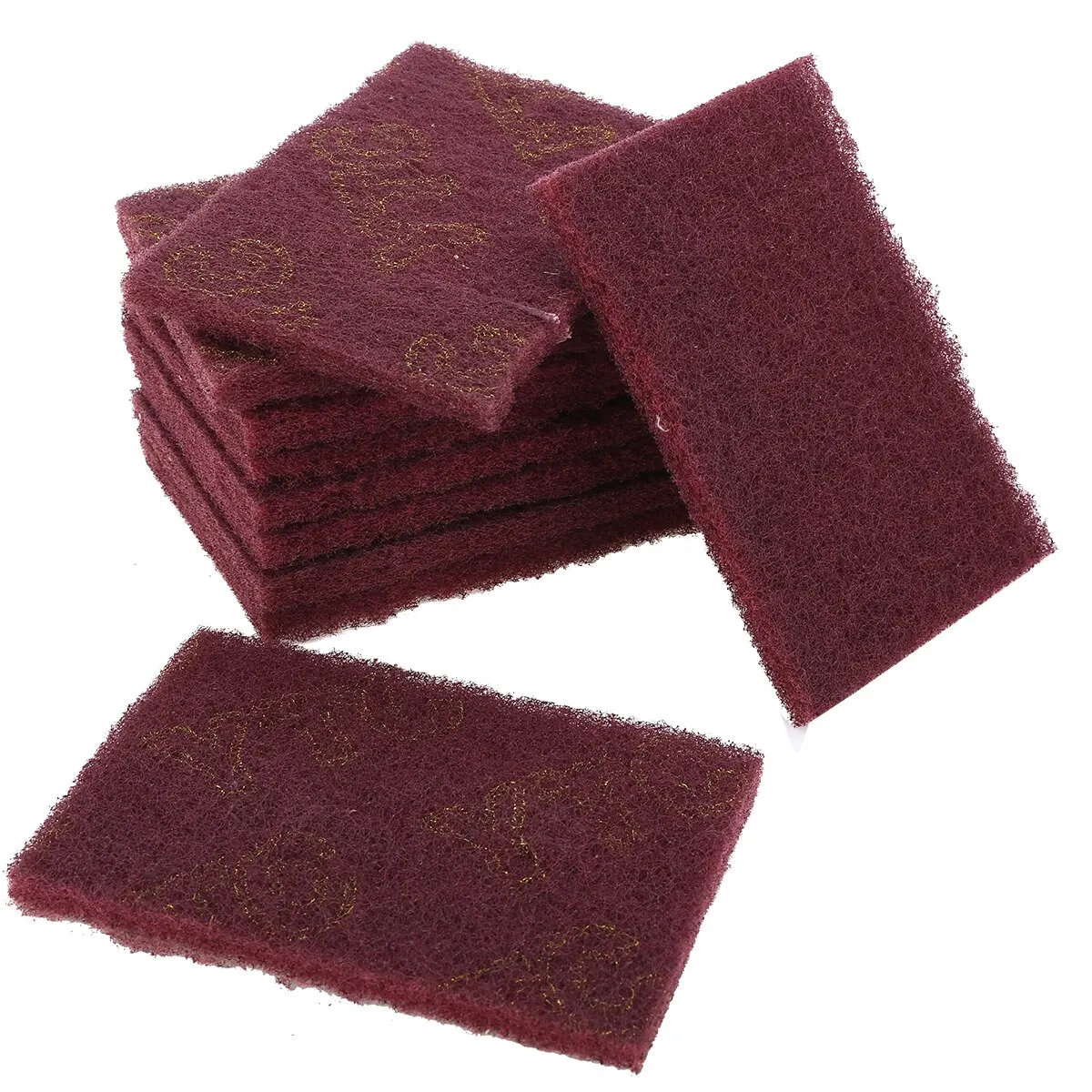 20Pcs 15 x 10 x 0.7cm Grey/Red Abrasive Finishing Fine Scotch Brite Pads Hand Sanding Grinding Pad For Kitchen Cleaning Tools