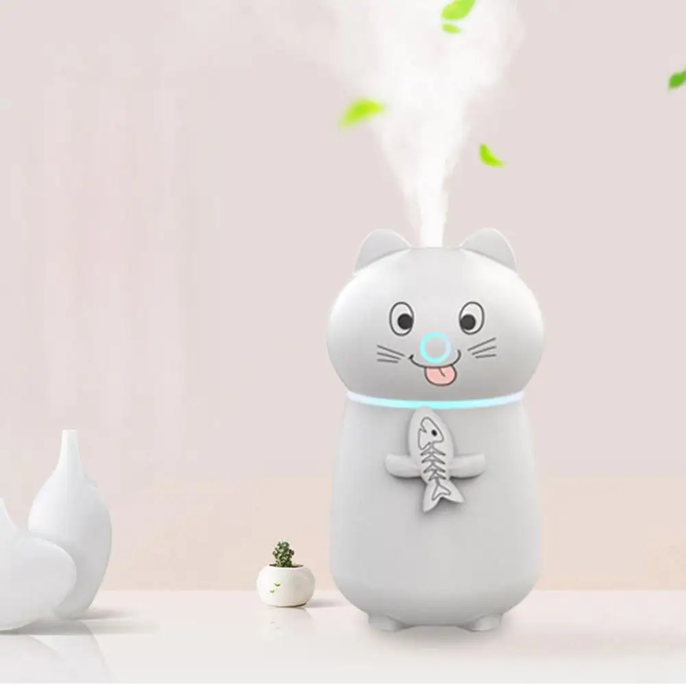 

450ML Mini Cute Cartoon Cat Shape USB Charging Tabletop Air Humidifier