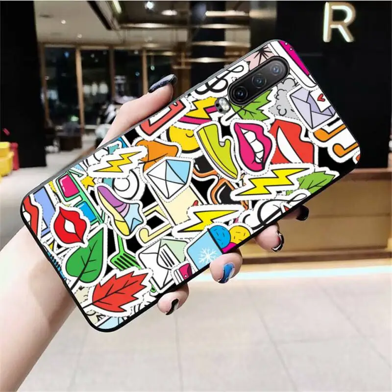 CUTEWANAN Doodle Graffiti Bling Dễ Thương Ốp Lưng điện thoại Huawei P40 P30 P20 Lite Pro Giao Phối 20 Pro P Thông Minh 2019 thủ silicone case for huawei phone Cases For Huawei