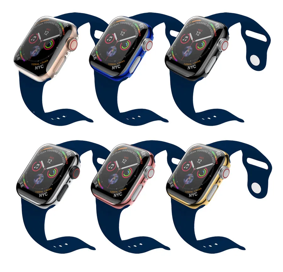 Ремешок для часов+ чехол для ремешок для часов аpple watch iwatch 4 полосным 44 мм 40 мм, 42 мм, 38 мм, версия силиконовый защитный чехол для apple watch серии 4 3 2