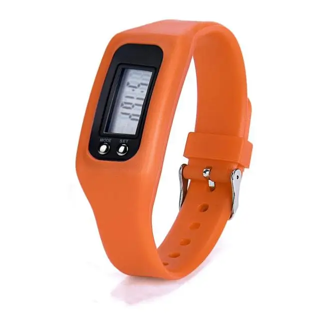 Роскошные Брендовые спортивные часы, цифровые ЖК-часы с шагомером, шаговым бегом, шаговым шагом, счетчиком калорий, часы-браслет, часы Relojes Hombre Q - Цвет: Orange