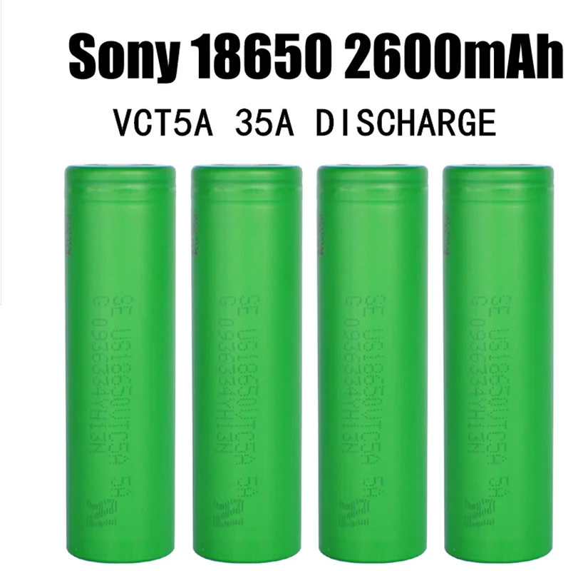 

4Pcs Sony VTC5A 35A discharge 18650 lithium battery 2600mAh flashlight tool electronic cigarette rechargeable battery