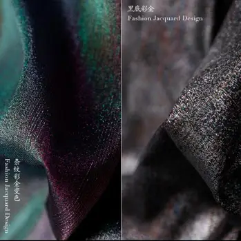 

2style Jacquard light silk stripe color gold flash fabric suit dress sewing patch textiles diy polyester tissu cloth fabric C926