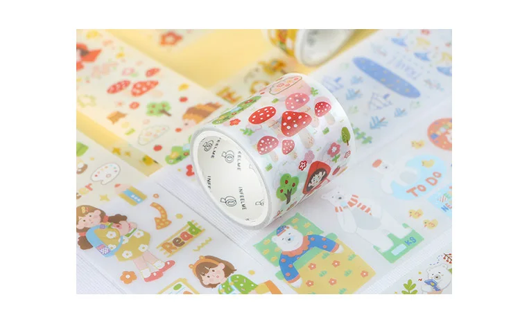 2 шт./упак. Kawaii Васи набор маскировочной клейкой ленты для рукоделия Скрапбукинг дневник альбом, ежедневник журнал декоративные этикетки школьные канцелярские принадлежности
