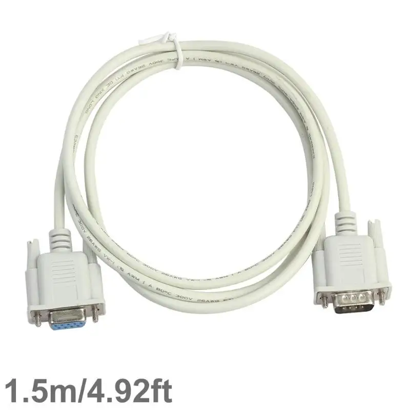 1.5M 3M 5M Serial RS232 9-Pin Male to Female DB9 9-Pin PC Converter Extension Transfer Data Cable Extending Wire for Computer