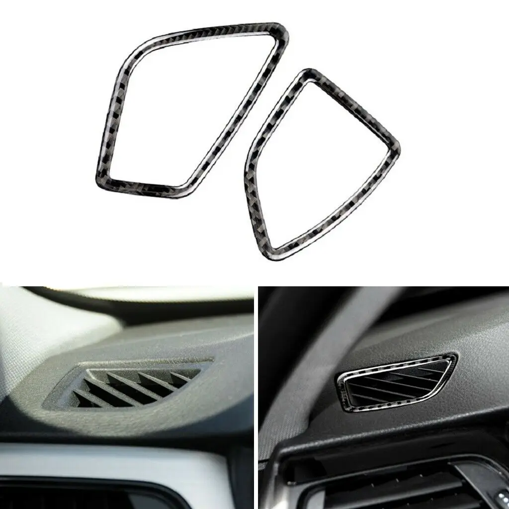 Carbon Fiber Air Condition AC Outlet Vents Interior Trim Stickers For BMW 3 4 Series F30 31 2 piece 