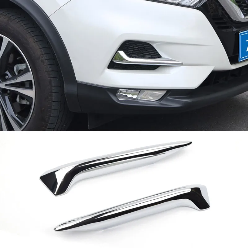 For Nissan qashqai j11 Dualis Car Front Rear Fog Light Eyebrow Cover frame trim ABS Chrome Exterior Accessories car fog light cover