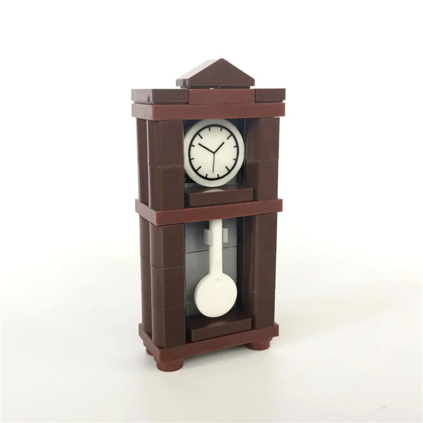 Legoinglys City Home Series MOC Accessories Retro Clock Pendulum Clocks Block Building Blocks Bricks DIY Kits Toys For Children (3)