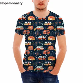 

Nopersonality Newest Camper Caravans T Shirts Mens Summer 3D Print Cartoon Car Short Sleeve Clothes O-neck Male Casual Tees