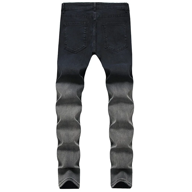 KIOVNO мужские высокие уличные рваные джинсы брюки Slim Fit стрейч джинсовые брюки мужские Промытые модные