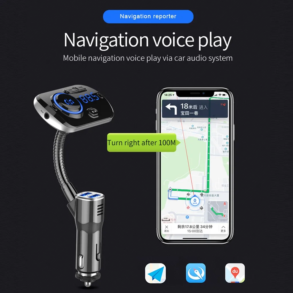 Blueteeth In-Car беспроводной fm-передатчик MP3 радио адаптер автомобильный комплект 2 USB зарядное устройство музыкальный аудио приемник для гарнитуры вызов#902