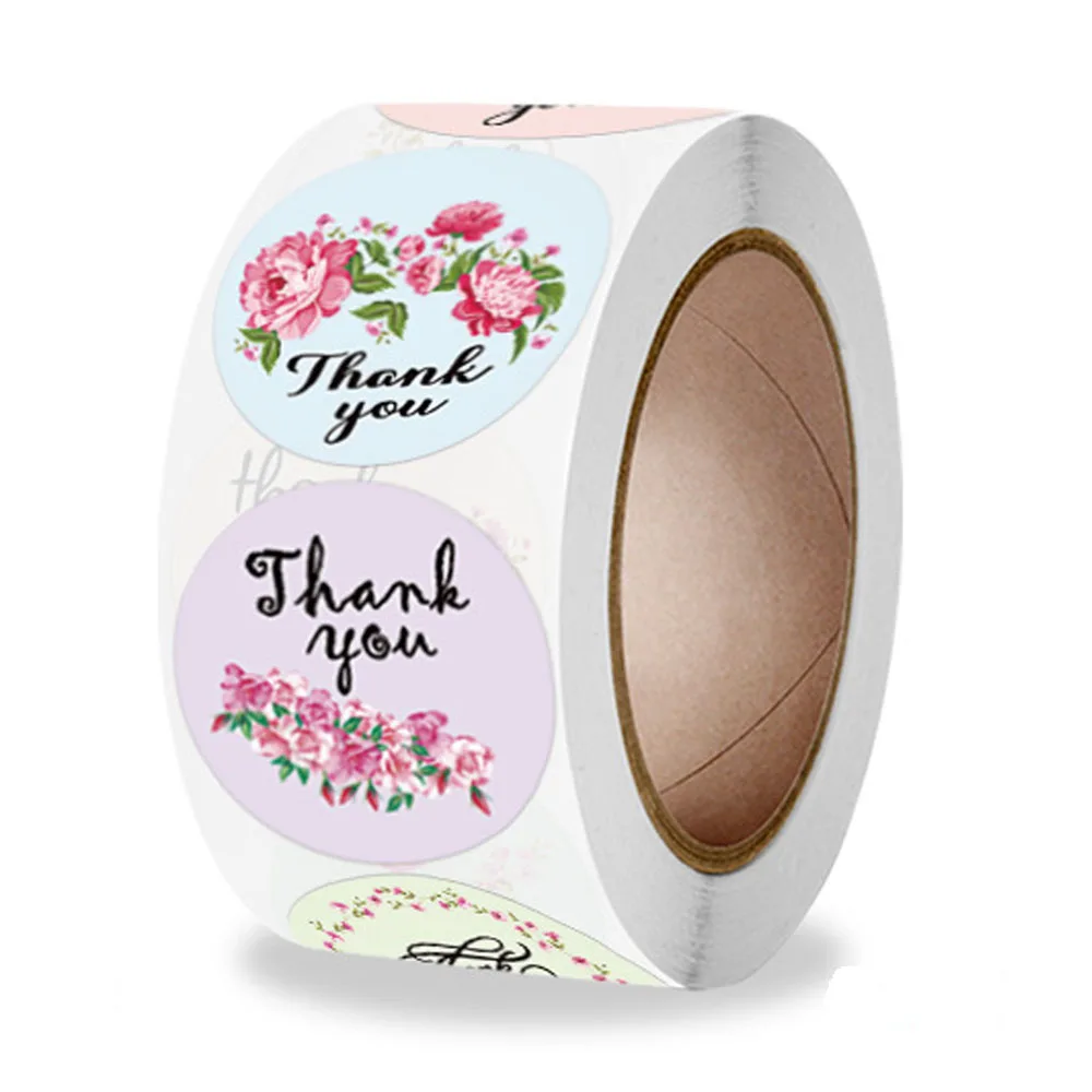50-500 stücke 1 Zoll rundes Muster Party Hochzeit Dekoration Aufkleber Blume danke Aufkleber feiern Festival Geschenk Siegel Shop Kinder – Detail 3