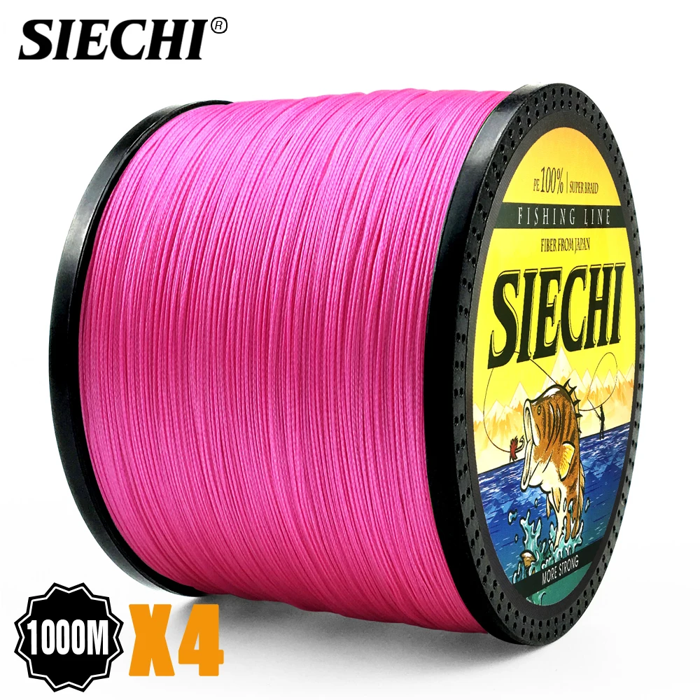 

SIECHI 4 Sthands 1000M Fishing Line 12-83LB Braided Line Smooth Multifilament PE Fishing Line for Saltwater Fishing