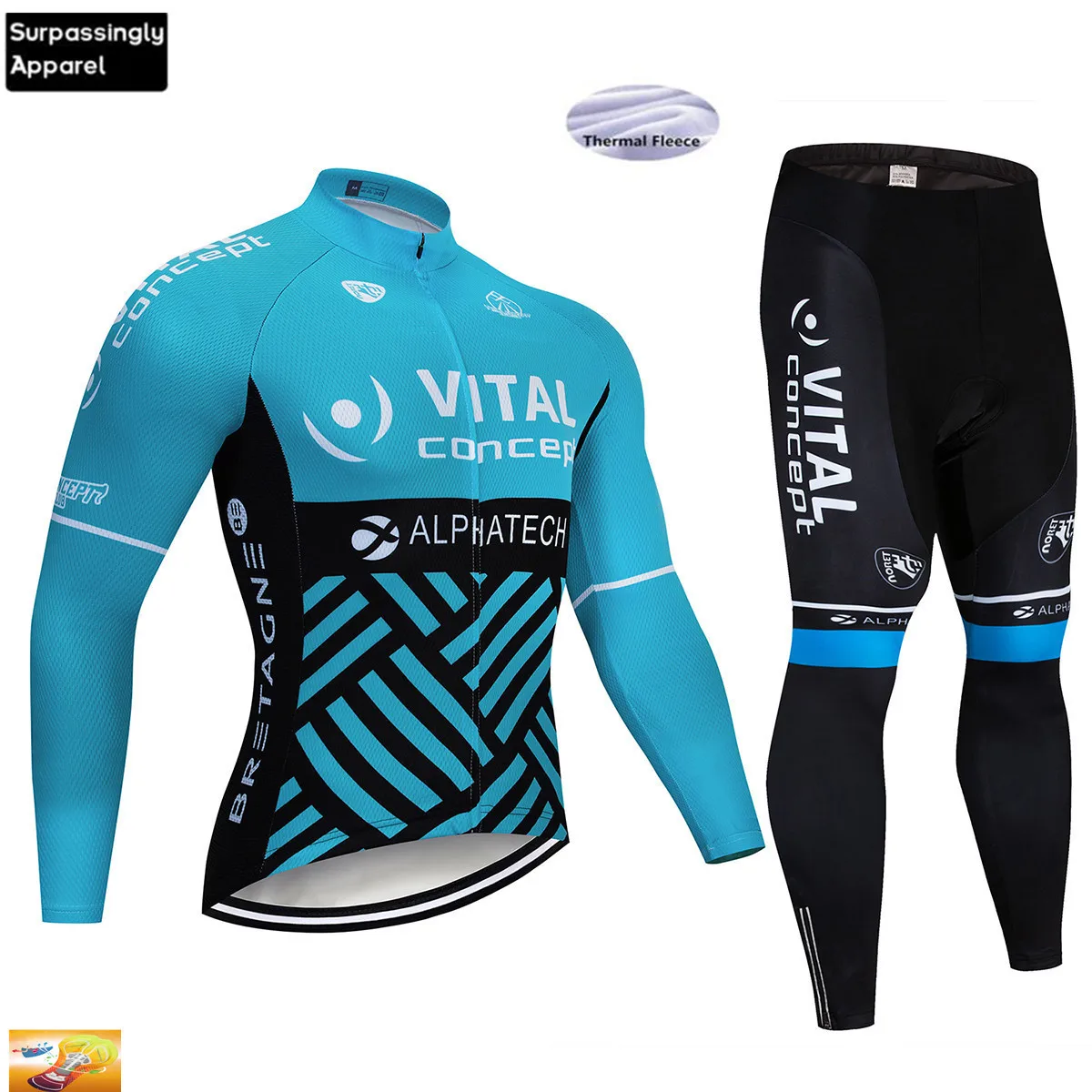 Зима VITAL Pro велосипедная майка 16D колодки велосипедные брюки набор Мужские Ropa Ciclismo термальная флисовая велосипедная Одежда Майо кулот