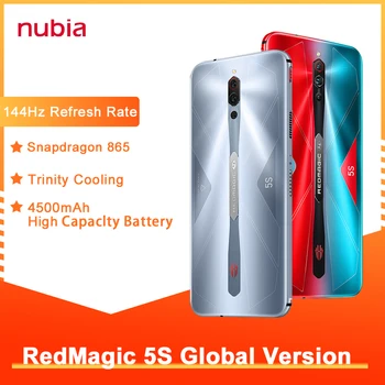 Перейти на Алиэкспресс и купить Глобальная версия Nubia красный Магия 5S игровой смартфон 8 ГБ 128 рамка Redmagic 5S 5G игровой мобильный телефон Snapdragon 865 телефон NFC 2020