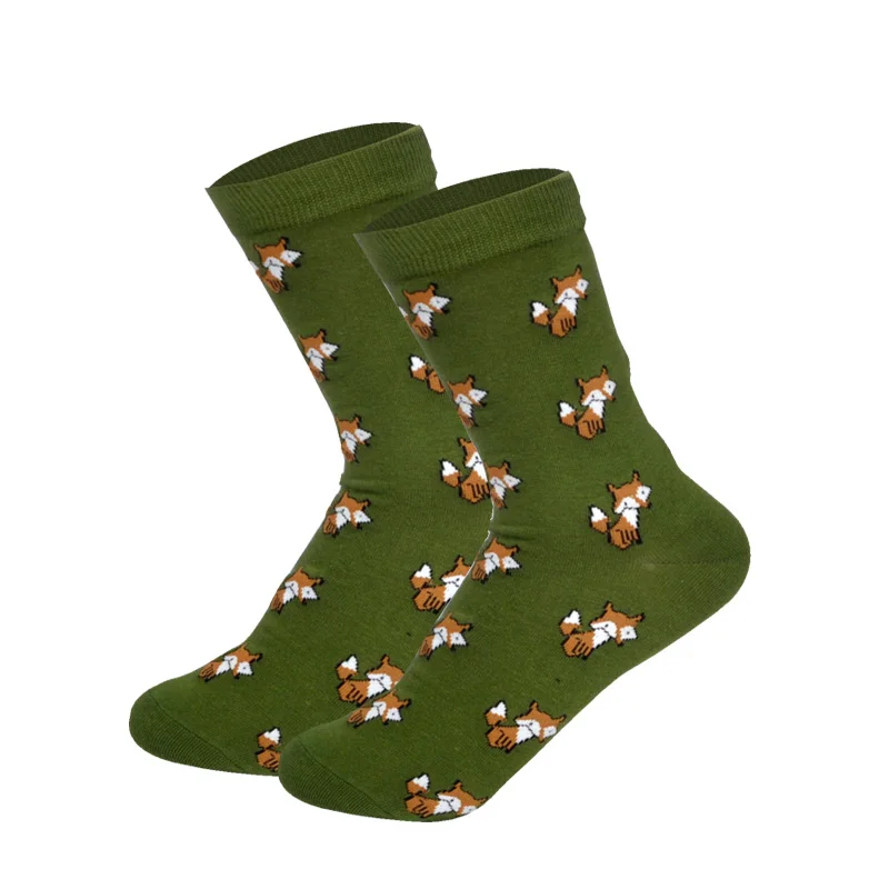 Женские носки в японском стиле Харадзюку, счастливые фрукты, цветы, известное искусство, Живопись Ван Гога, носки по щиколотку, забавные подарки - Цвет: Fox