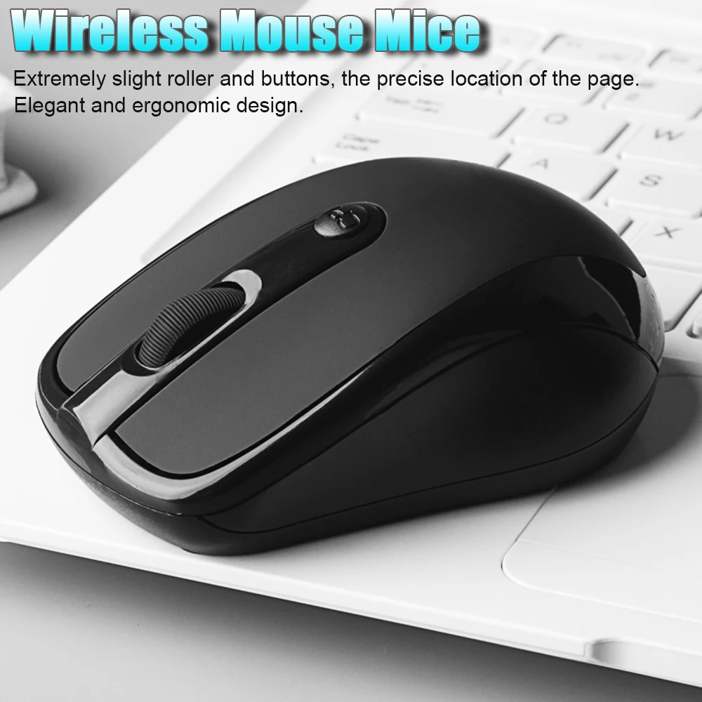 USB Wireless Mouse 2000DPI Adjustable Receiver Optical Computer 2.4GHz Ergonomic for Laptop PC