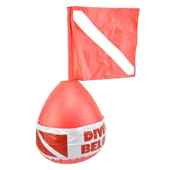 

Scuba Dive Buoy Surface Marker Inflatable Dive Flag Signal Floating Saft Sign Diver Below Diving Snorkeling Accessories Red Colo