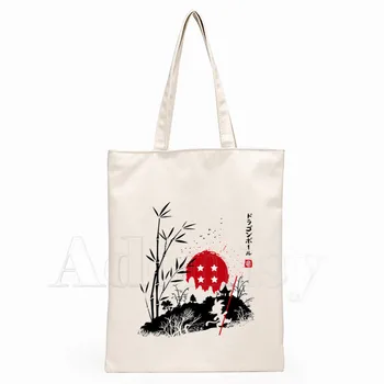 

Dragon ball Ladies Handbags Cloth Canvas Tote Bag Shopping Travel Women Eco Reusable Shoulder Shopper Bags Bolsas De Tela