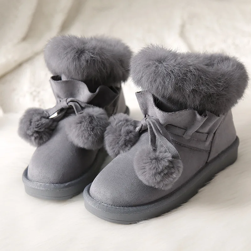 Whoholl Quality Woman Boots Round Toe Yarn Elastic Ankle Boots Thick Heel Flat Heels Shoes Woman Female Socks Boots Winter - Цвет: 352grey