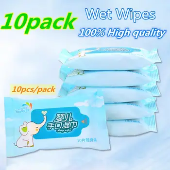 

10pack PortableDisposable Non-Woven Wet Wipes Skin Cleaning Care Baby Kids Hand Cleaning Paper First Aid Cleaning