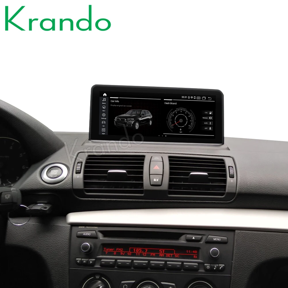 Krando Android 10.0 4G 64G 10.25''Car Audio for BMW 1 Series E81 E82 E87 E88 2006-2012 CCC CIC Navi Radio Idrive LHD RHD Carplay