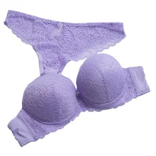 Yong Girls Bra Sets For Small Breast A B Cup Padded Super Push Up Brassiere Sets Sexy Lace Push Up Bra Brief Panty Underwear Set