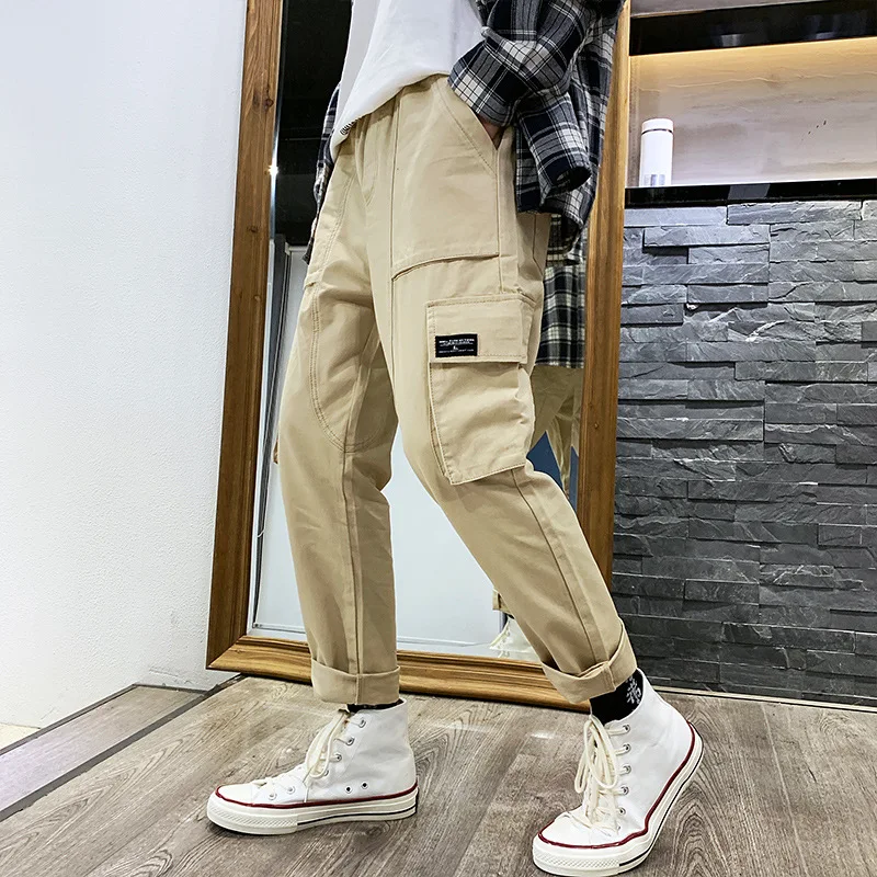 

Bib Overall Men Popular Brand 2019 Spring And Autumn Loose Hip Hop Skinny Pants Casual Pants Athletic Pants Pure Cotton Trousers