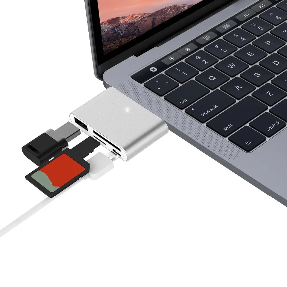 Небольшой Размеры Многофункциональный Тип C устройство для чтения карт USB C OTG USB Hub устройство для считывания с tf-карт 4 в 1 взаимный обмен данными между компьютером и периферийными устройствами 3,1 с микро-адаптер