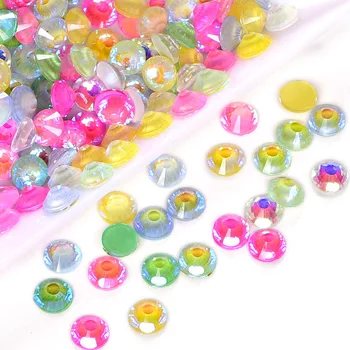 

SS6-SS30 Glass Noctilucent Non Hot Fix Rhinestones Flatback Crystal Strass Glow in Night Colorful Rhinestones for Nail Art B1347