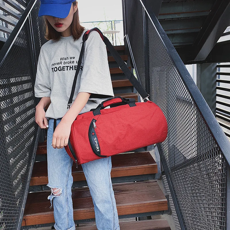 

Fitness Sports Bag Travel Luggage Large Capacity Leisure Travel Single Shoulder Skew Bag Dry-wet Separation