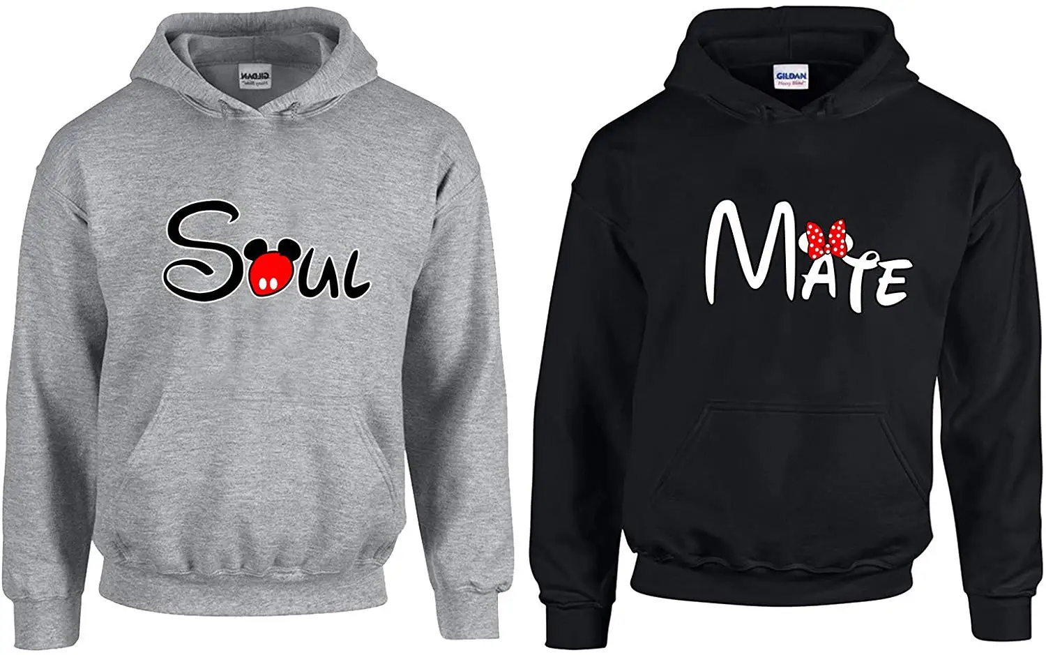 Goodshoppers Soul mate Love Couple Hoodie (серо-черный мужчины-XXL/women-S) |