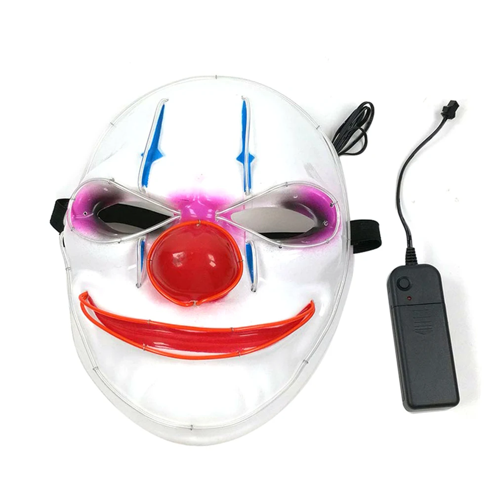 Светодиодная маска Хэллоуин Шар вечерние клоун красный нос флуоресцентная для