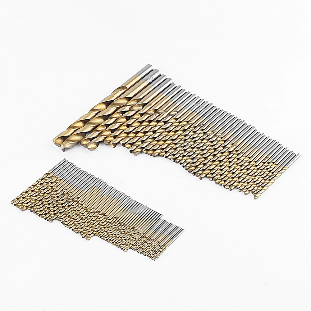 99PCS Drill Bit Sets Titanium Coated HSS High Speed Steel Hex Shank Bits Durable Tools for Wood