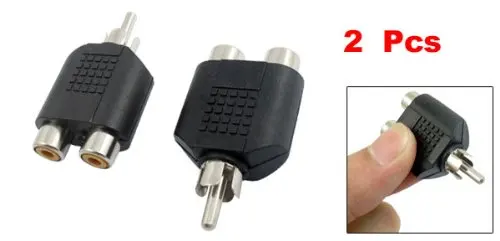AV аудио 1 RCA штекер 2 Женский RCA разъем адаптера 2 шт