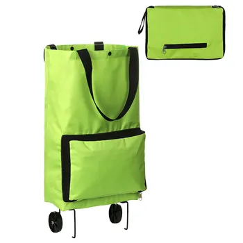 

Portable Durable Wheeled Bag High Capacity Supermarket Folding Shopping Bags Lightweight Trolley Cart Handle Bag