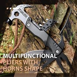 Portable Versatile Pliers Multifunctional Adjustable Wrench Pliers Car Lifesaving Hammer Outdoor Folding Survival Claw Hammer
