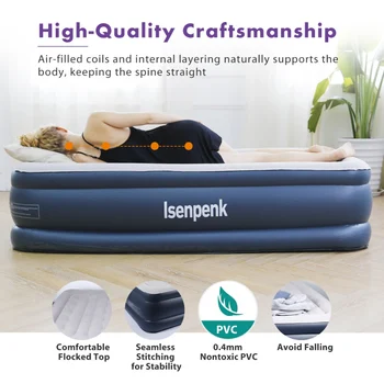 

75*39*18Inch Foldable Air Bed No Leakage Air Mattress Inflatable Bed With Electric Pump(US Plug)