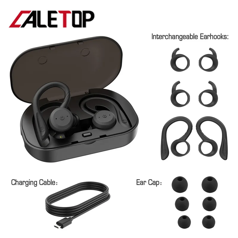 Caletop BE1018 Bluetooth 5 0 Беспроводной наушники спортивные для бега с Шум шумоподавления
