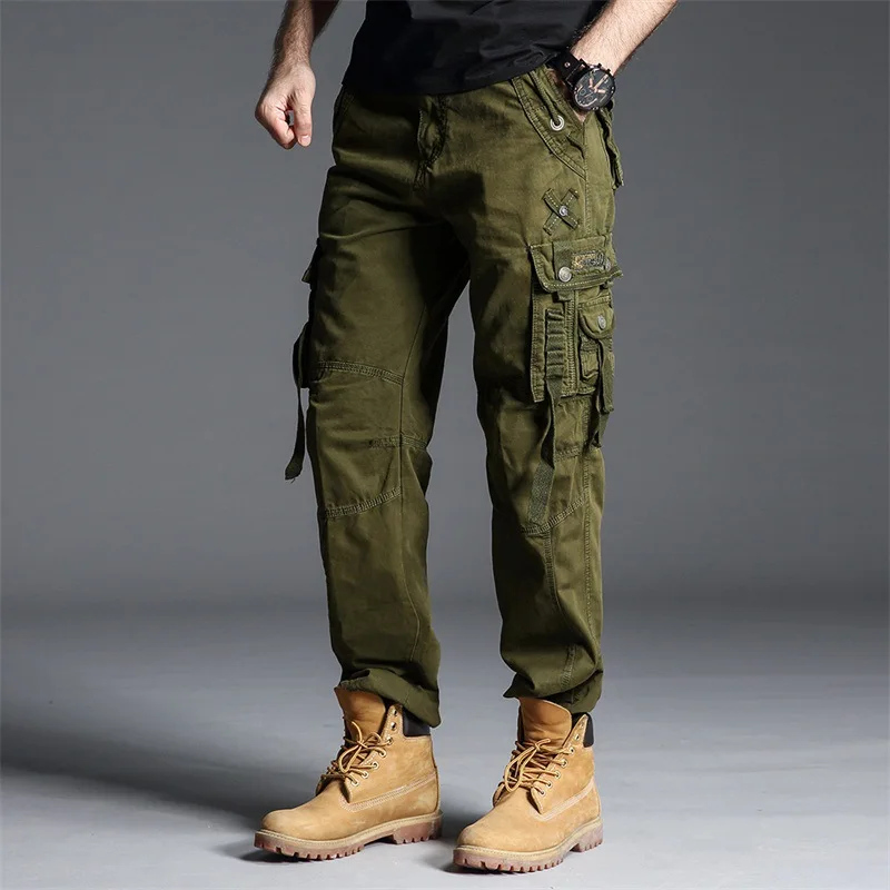 

Cargo Pant Men Multi-Pocket Overall Male Combat Casual Pants Cotton Trousers Army joggers pants Size 40 Drop